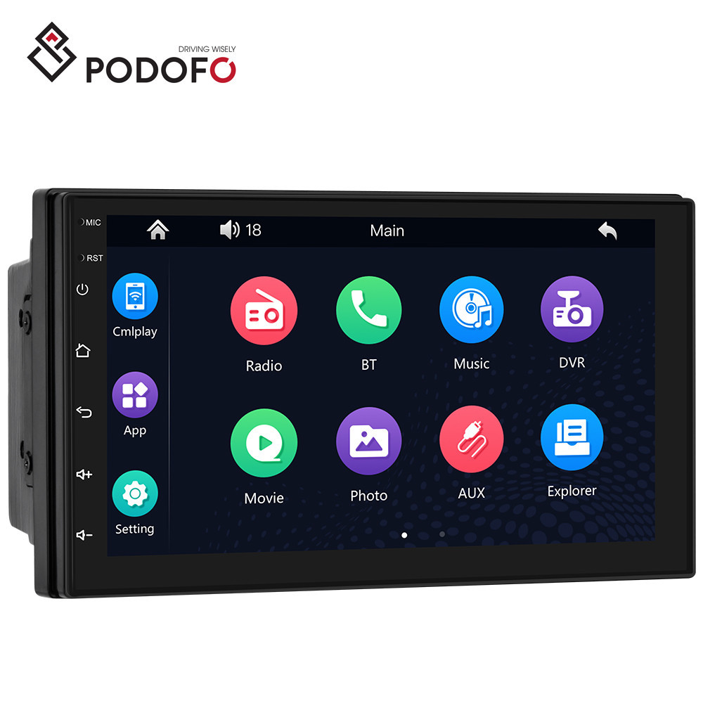 Podofo Double Din Car Stereo Carplay Android Auto Car Radio