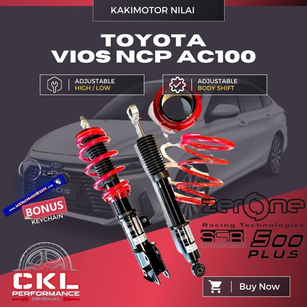 Toyota Vios AC100 23 ZerOne SSR500 Plus Hi Lo Bodyshift Adjustable