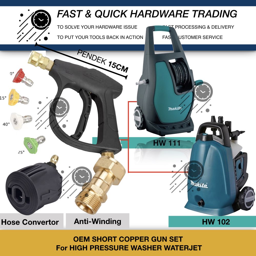 Cm Copper Short Gun Nozzle Set Makita Hw Hw High Pressure