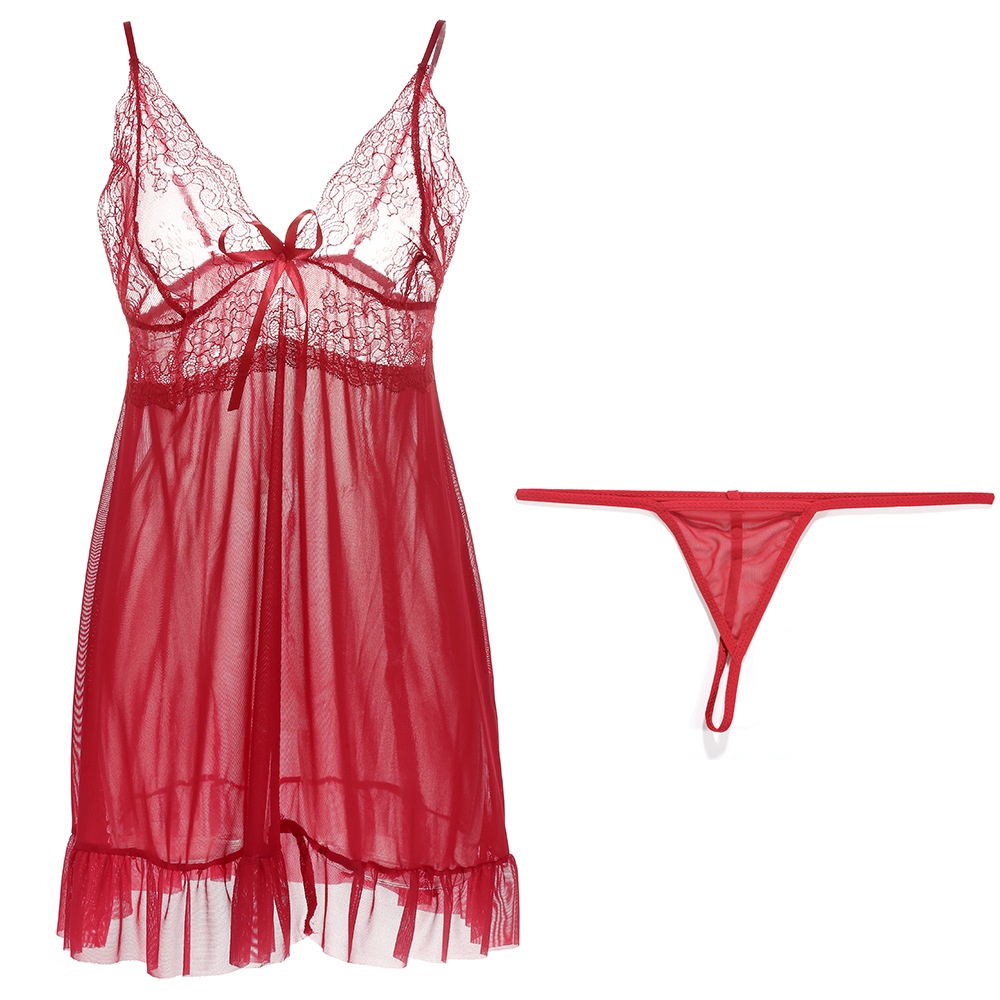 Ready Stock Malaysia Women Lingerie Transparent Lace Singlet