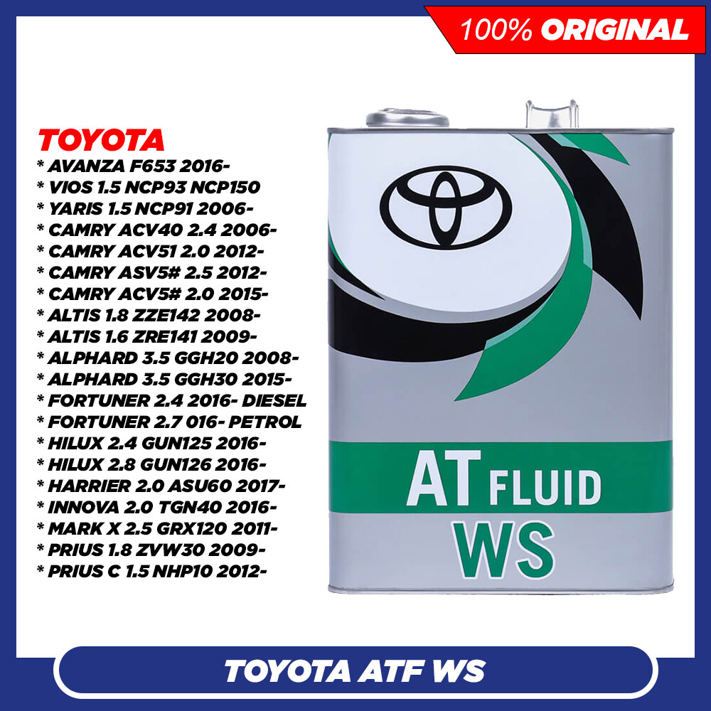 TOYOTA ATF WS GEAR OIL AUTO TRANSMISSION FLUID 4LITER Minyak Engine