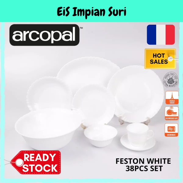 Ready Stock Arcopal Feston White Pc Dinnerware Set L Dinner