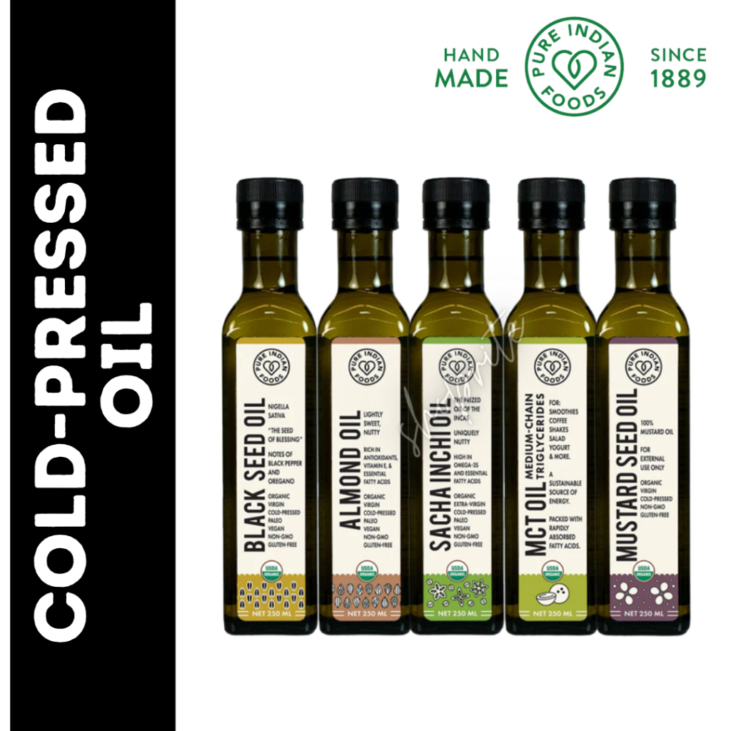 Pure Indian Foods Organic Cold Pressed Virgin Oil Black Seed Mustard