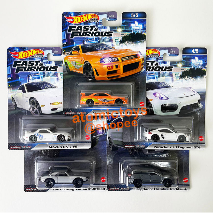 Hot Wheels Nissan Skyline R34 Mazda RX7 Porsche 718 Fast And Furious