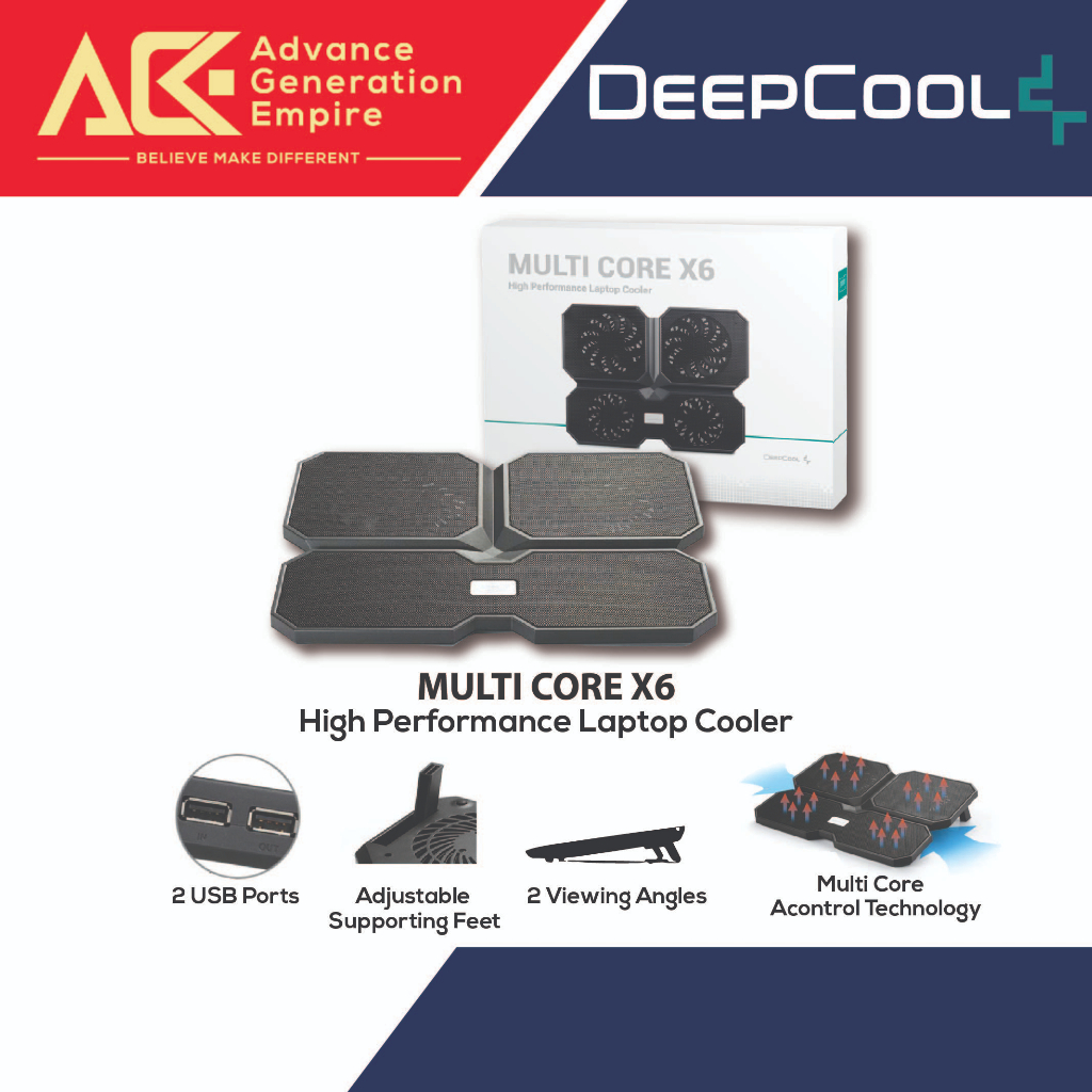 Deepcool Multi Core X6 Laptop Cooler 4 Built In Fans 2 USB Ports