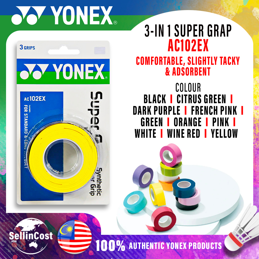 BPS Original Yonex 3in1 Badminton Racket Grip Tape Soft 3 Wraps