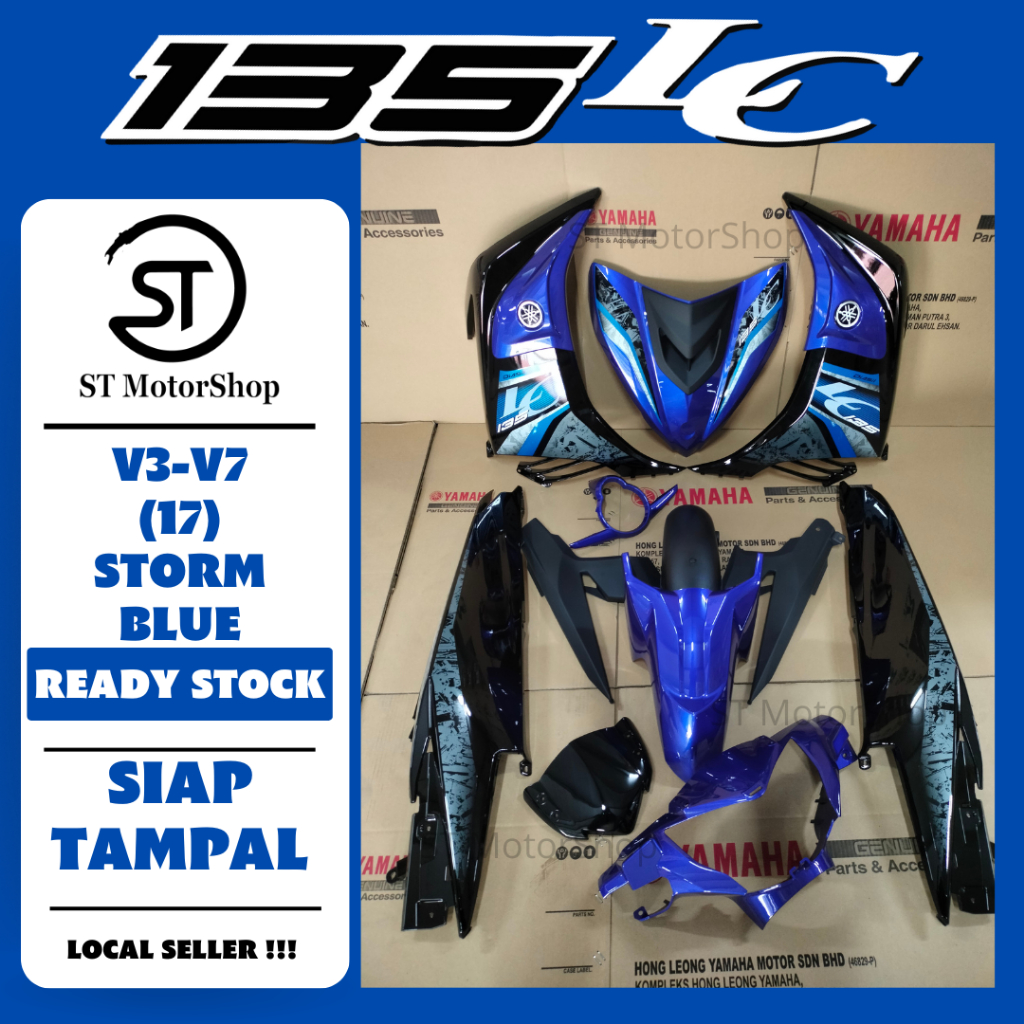 Yamaha Lc Lc V V Storm Blue Cover Set Siap Tampal Hong