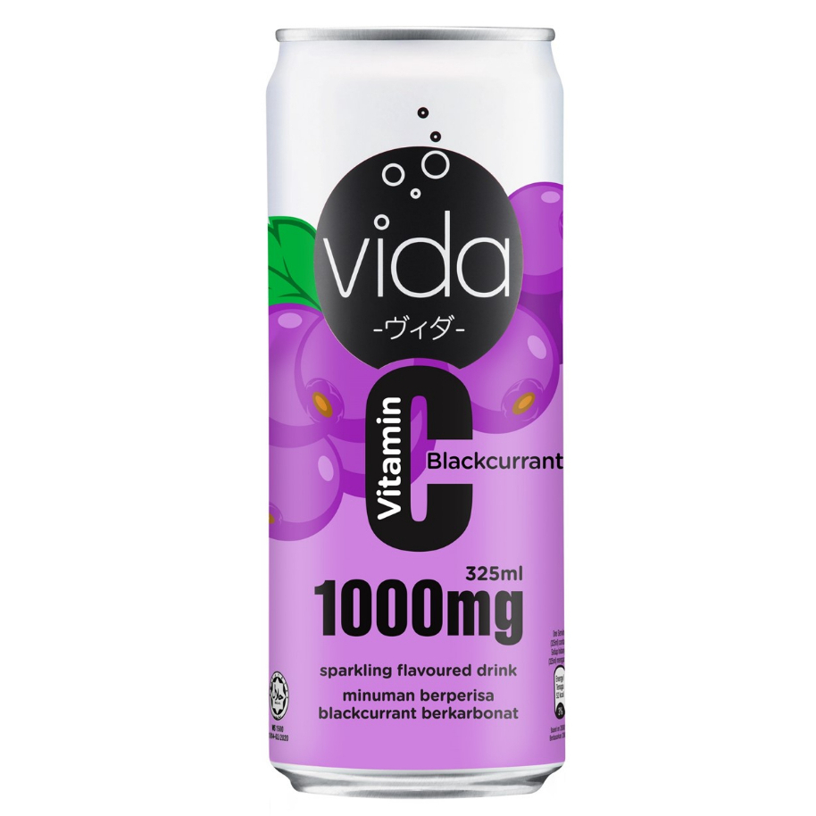 VIDA Vitamin C Sparkling Drink Blackcurrant 325ml Shopee Malaysia