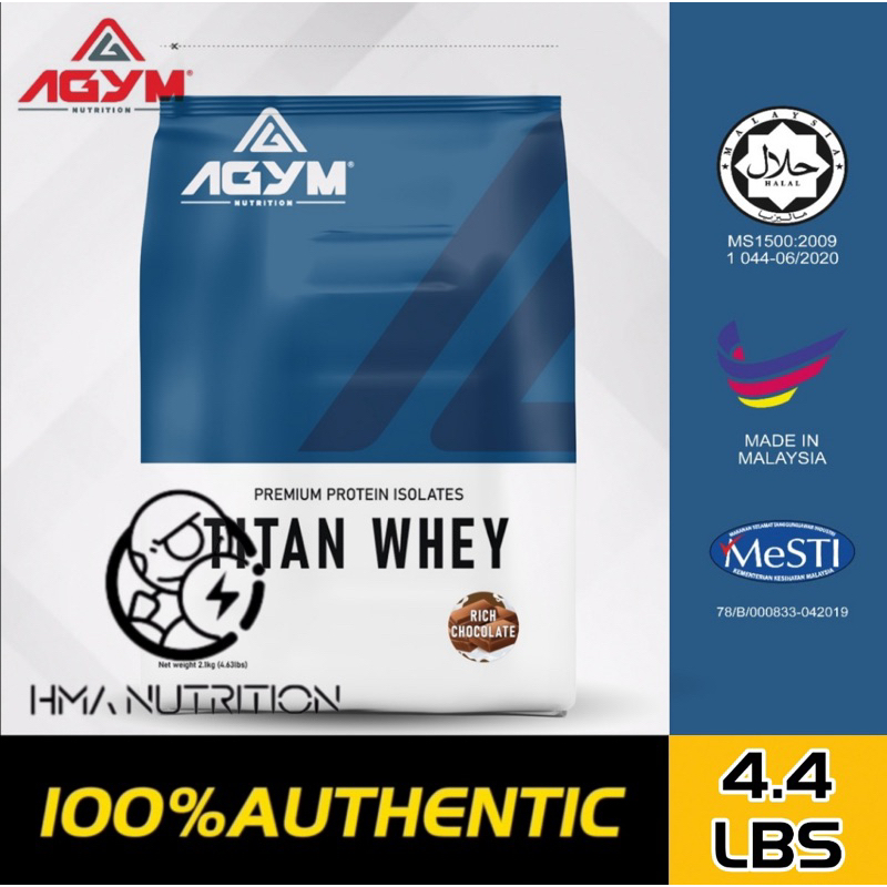 Agym Titan Whey Protein 2 1kg 70 Servings HALAL JAKIM Titan Whey Agym