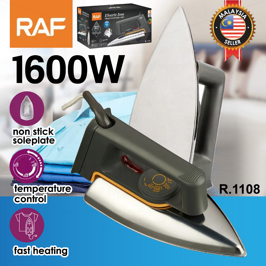 Raf Electric Dry Iron Adjustable Temperature For Clothes Stainless