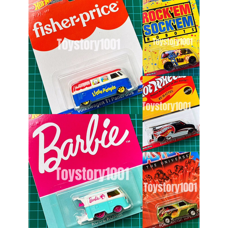 Ready Stock Hot Wheels Volkswagen T Panel Bus Barbie Kool Kombi Rock D Livery Chevy Astro Van