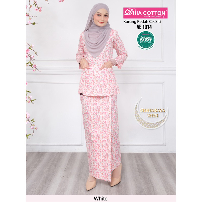 Baju Kurung Kemeja Dhia Cotton Set 1014 Dhia Cotton Pink Shopee