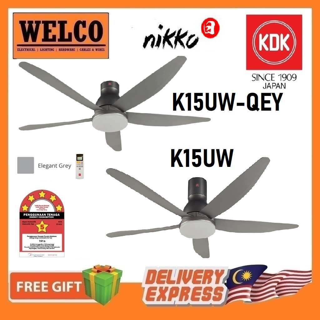 KDK 60 150CM NIKKO SERIES REMOTE CONTROL CEILING FAN WITH LED K15UW