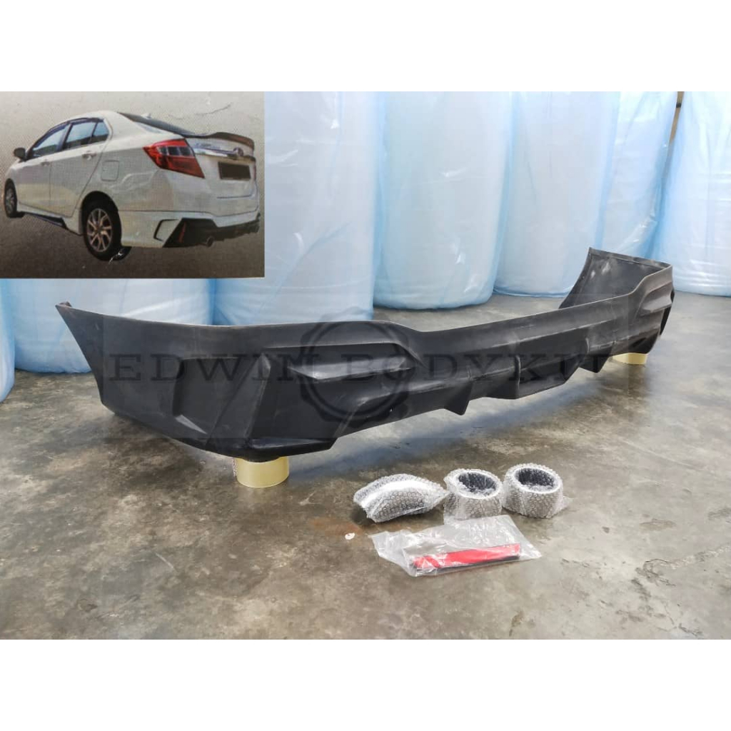 Bezza Drive Rear Skirt Pu Bodykit Perodua Belakang Skirt Lip