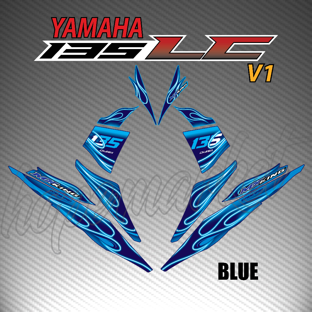 STRIPE MOTOR YAMAHA LC135 V1 MX KING TRIBAL LIGHT FIRE SPIRIT API