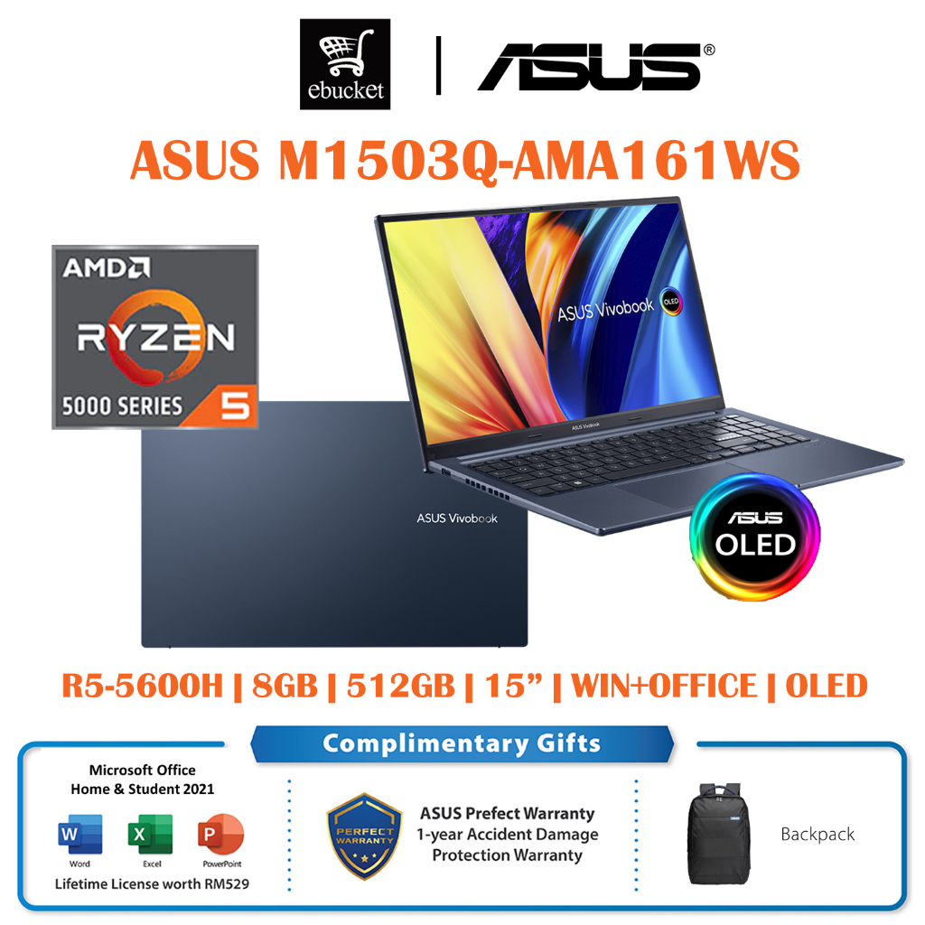 Asus Vivobook X M1503Q AMA161WS Laptop Notebook R5 5600H 8GB