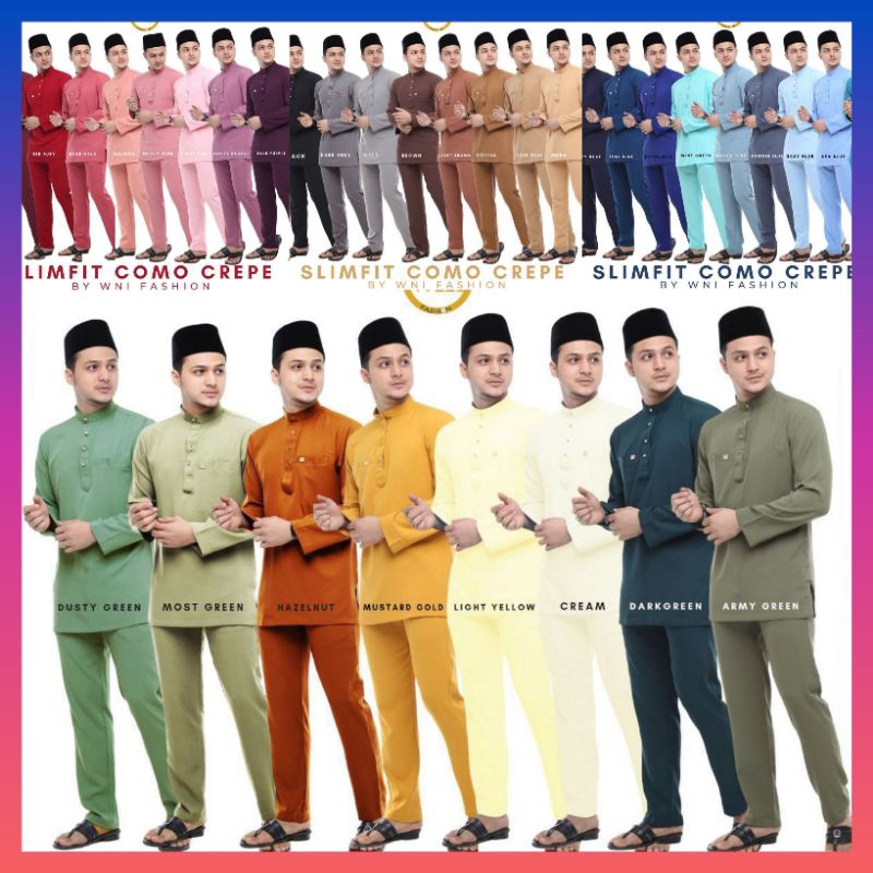 WNI FASHION BAJU MELAYU SLIM FIT CUTTING MODERN FREE BUTANG DARK