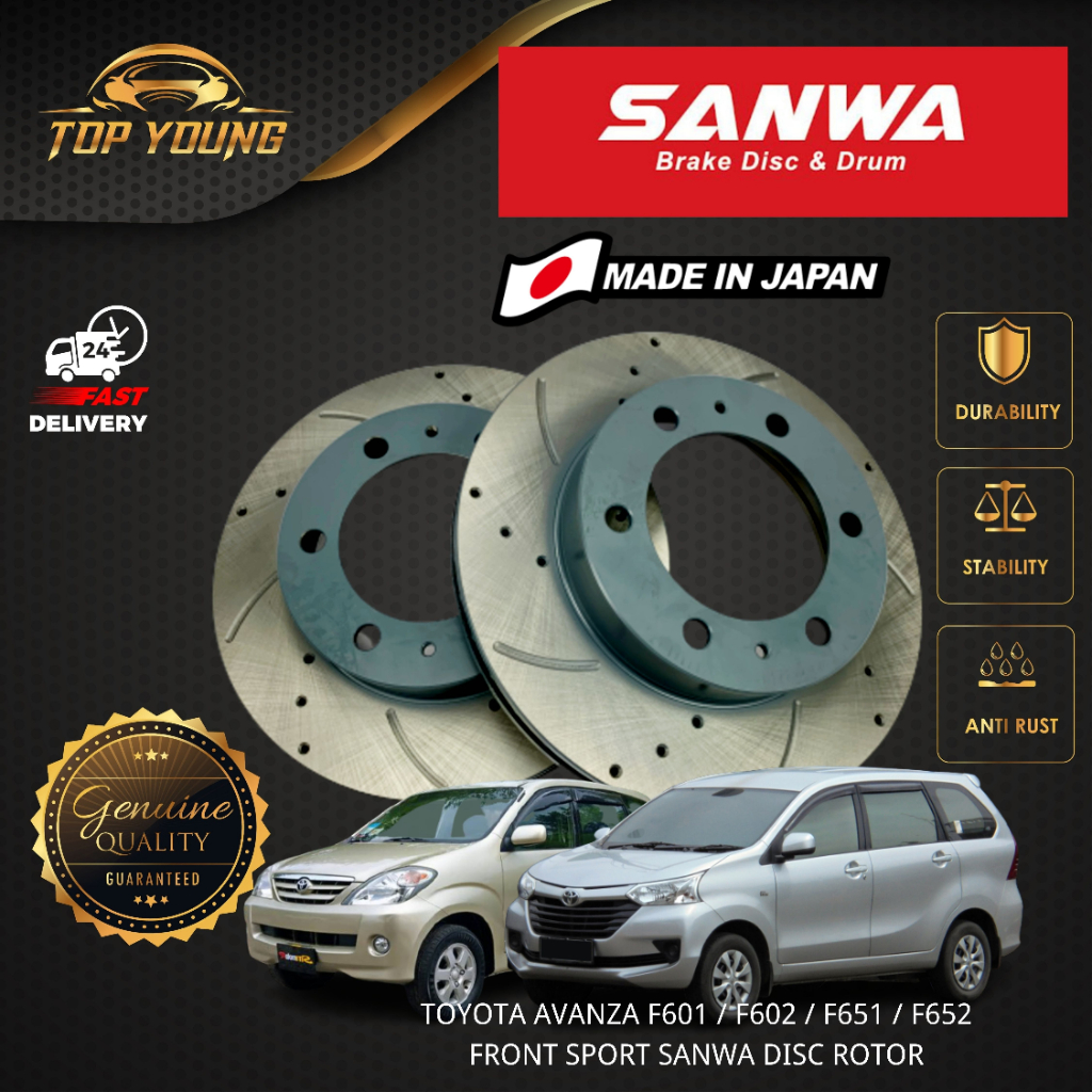 Toyota Avanza F F F F Front Disc Rotor Sport Slotted