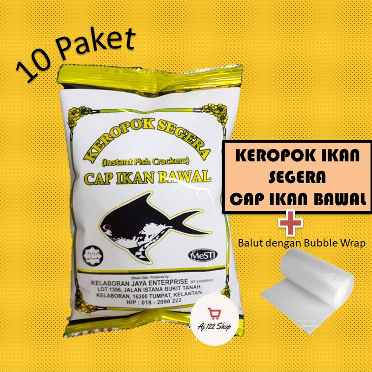 Keropok Ikan Segera Cap Ikan Bawal Kelantan 10 Paket Instant Fish