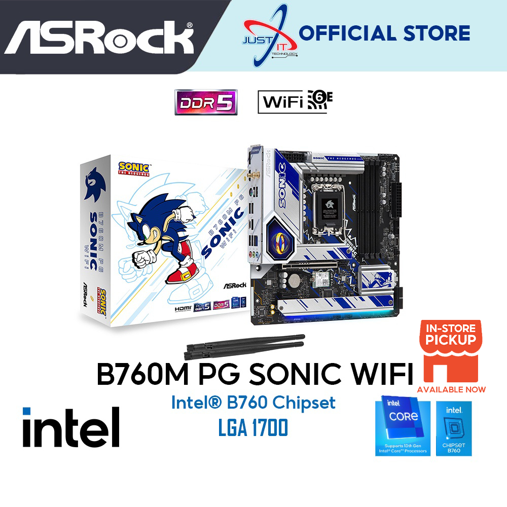 ASROCK B760M PG Sonic WiFi DDR5 LGA1700 Mainboard Combo Deal I3 13100