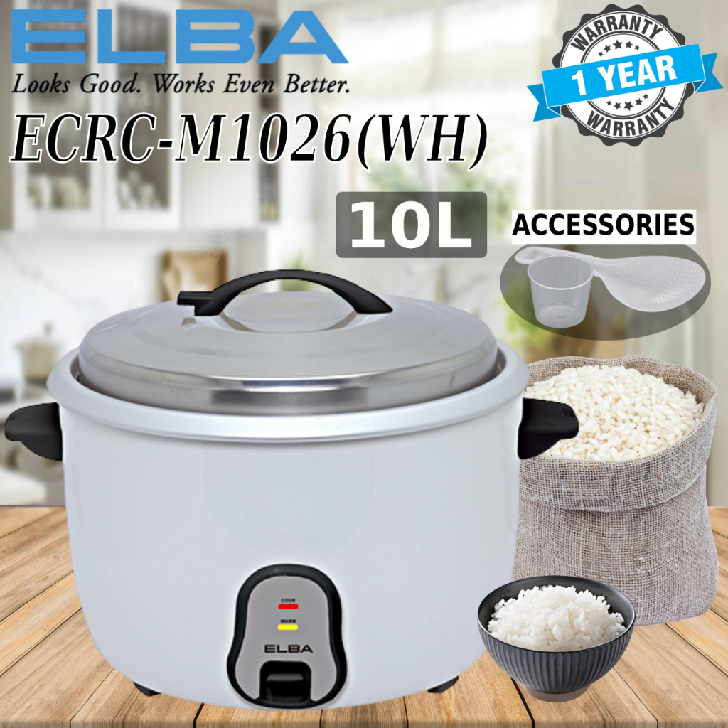 ELBA 10 0L COMMERCIAL RICE COOKER ECRC M1026 WH ECRC M1026 Shopee