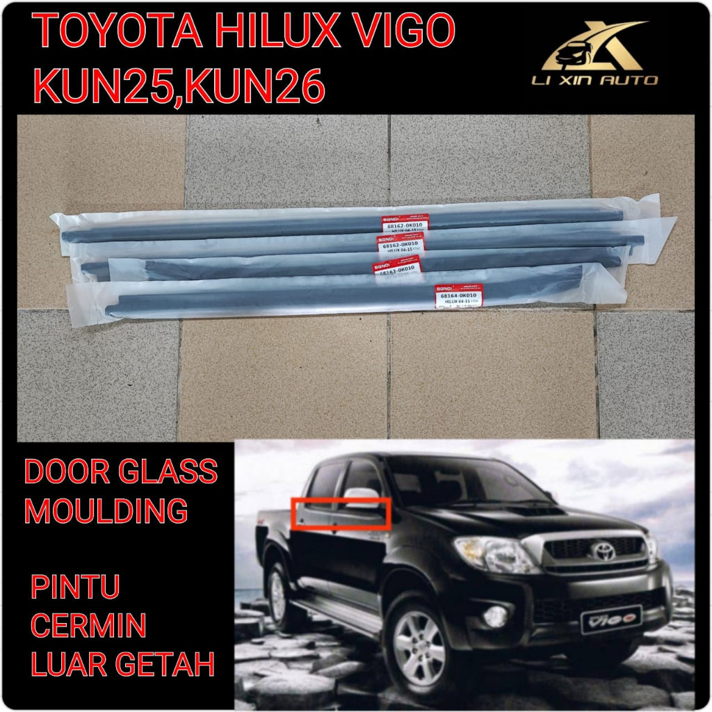 Toyota Vigo Hilux Kun Kun Door Glass Outer Moulding Pintu