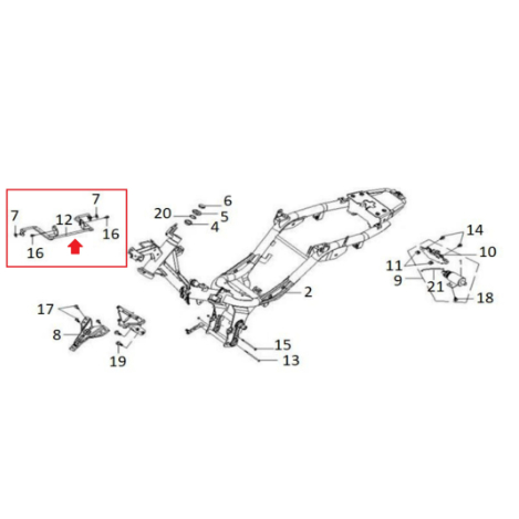 100 ORIGINAL SYM SPORT BONUS FRONT UNDER SPOILER BRACKET 64403