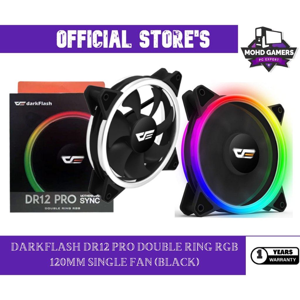 DARKFLASH DR12 PRO DOUBLE RING RGB 120MM SINGLE FAN BLACK Shopee