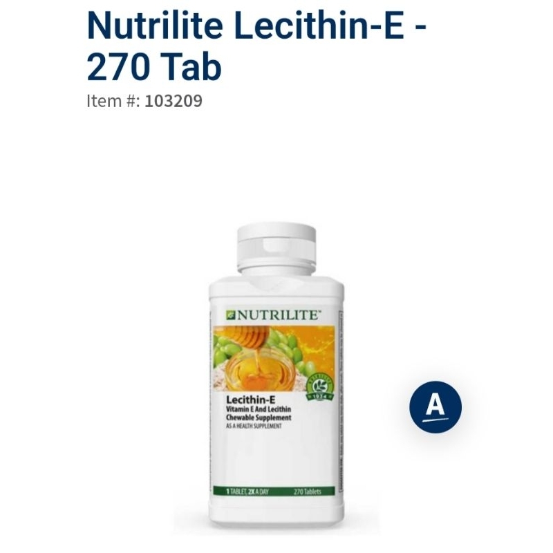 Amway Nutrilite Lecithin E Tablet Shopee Malaysia