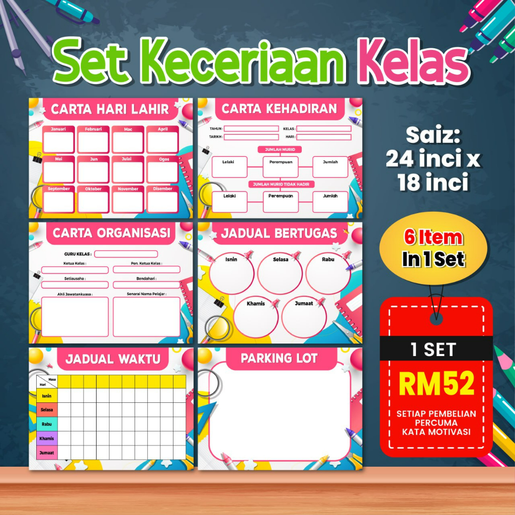 Set Banner Keceriaan Kelas Ready Stock Shopee Malaysia