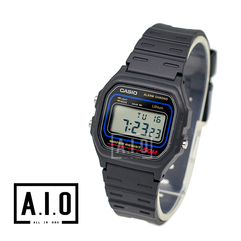 Casio Standard Digital Black Resin Strap Watch W59 1V W 59 1V Shopee