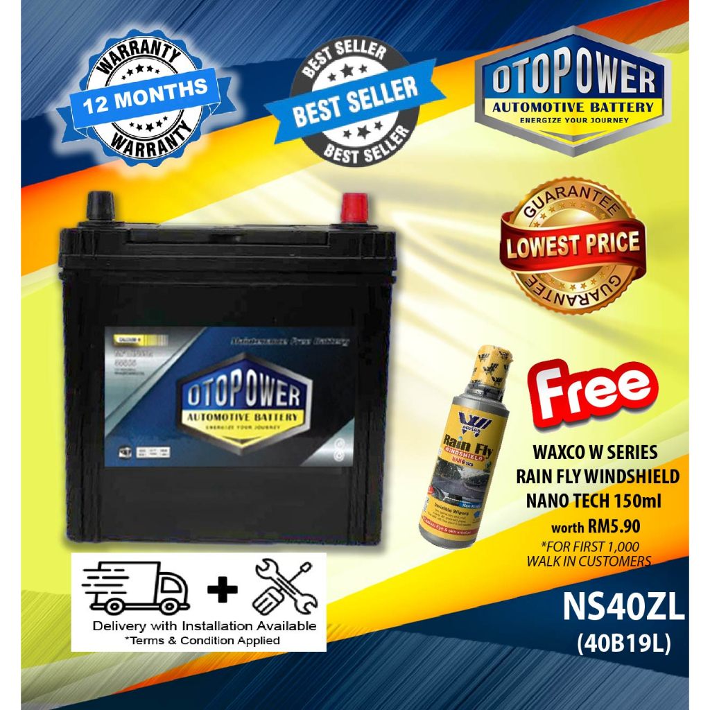 BATERI KERETA NS40ZL OTOPOWER MAINTENANCE FREE BATTERY SUITABLE FOR