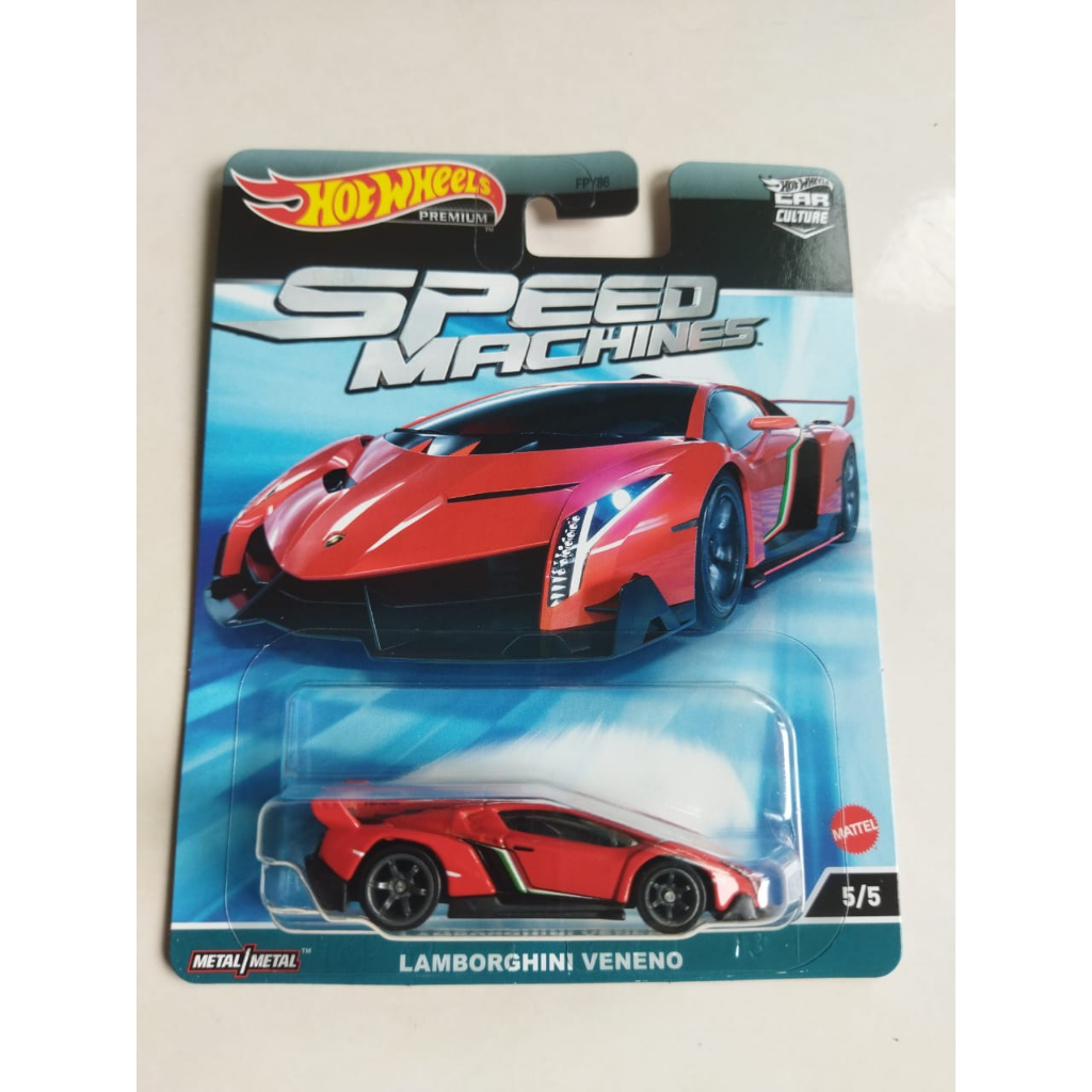 Hot Wheels Premium Car Culture Speed Machines Lamborghini Veneno Red Shopee Malaysia