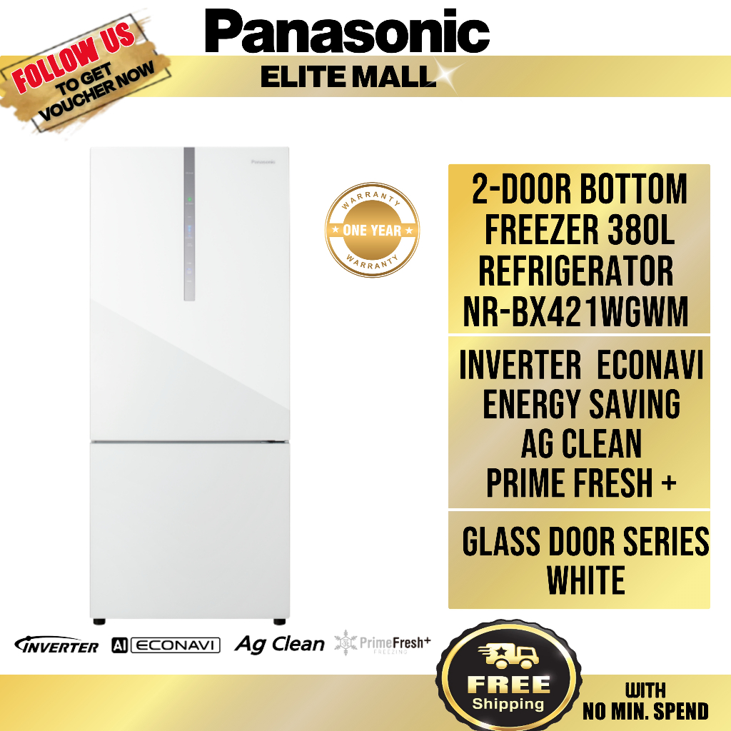 Panasonic Nr Bx Wgw Door Bottom Freezer Refrigerator Glass Door