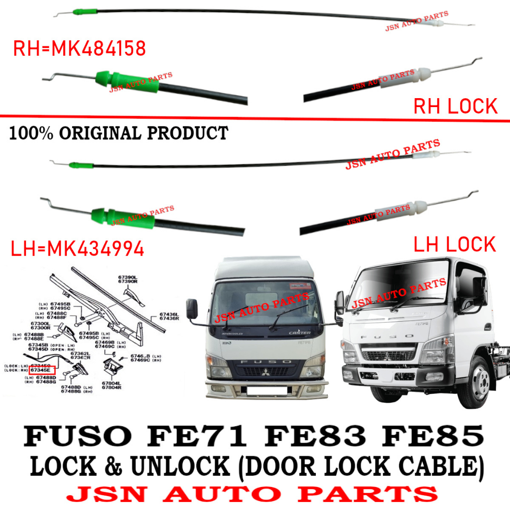 J S Doorlock Cable Lock Fuso Fe Fe Fe Lorry Truck Aksesori