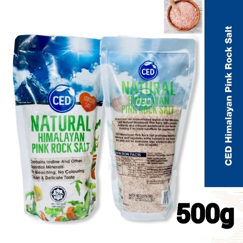 CED Natural Himalayan Pink Rock Salt Iodised Salt 500g Garam Bukit