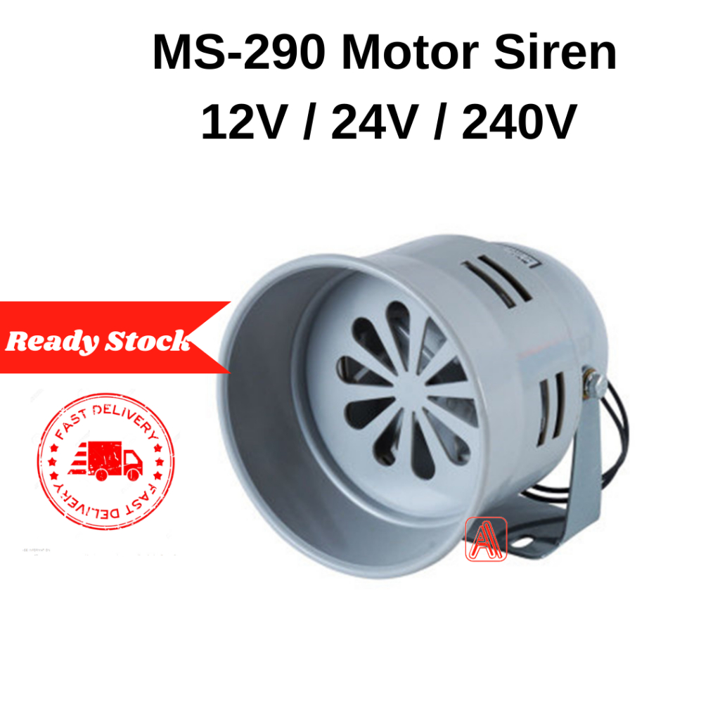 MS 290 Metal 5 Motor Siren Warning Alarm 12VDC 24VDC 240VAC