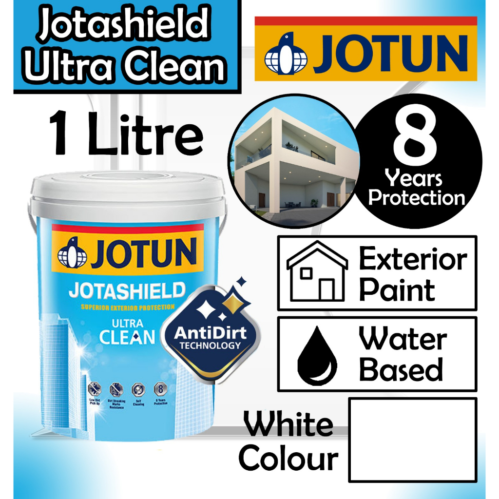 Jotun Jotashield Ultra Clean White 1L Topcoat Exterior Paint Exterior