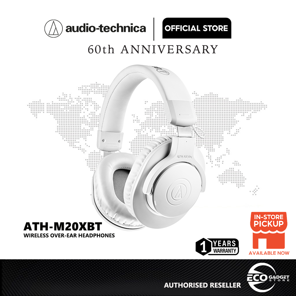 Audio Technica Wireless Over Ear Headphones Ath M Xbt Shopee Malaysia