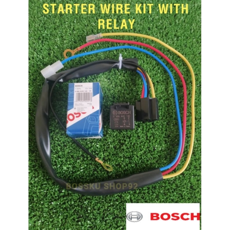 STARTER WIRE KIT WITH RELAY BOSCH 12V PROTON SAGA 12V WIRA WAJA GEN