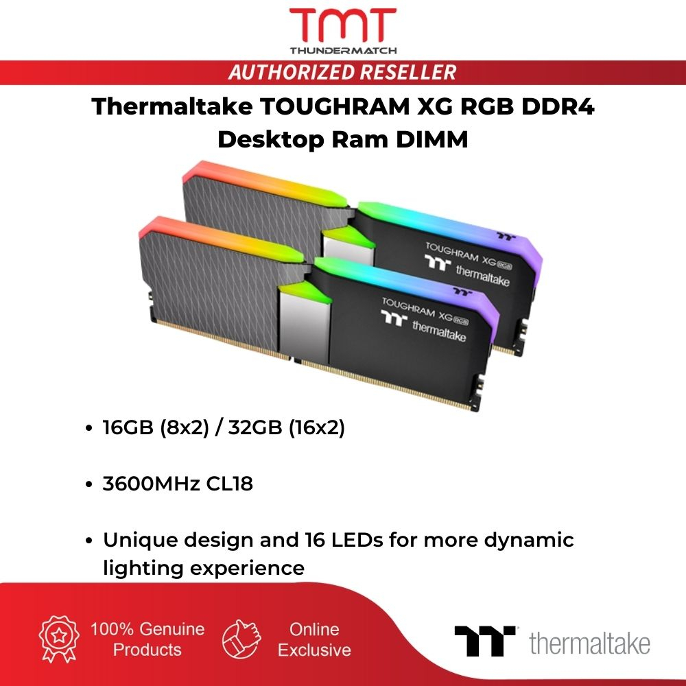 Thermaltake TOUGHRAM XG RGB DDR4 16GB 32GB 3600MHz Desktop Ram DIMM Kit