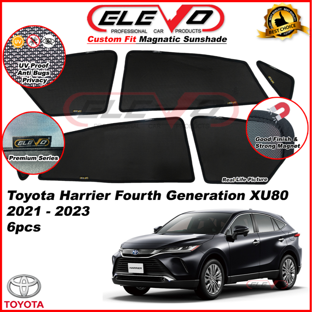 ELEVO Toyota Harrier 2021 To 2023 XU80 Magnetic Custom Fit Sunshade