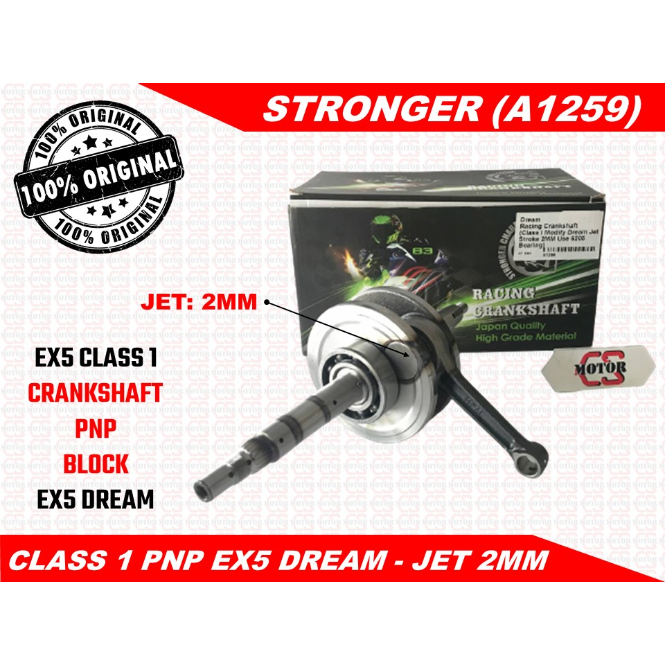 CLASS 1 ONE TEN PNP EX5 DREAM RACING CRANKSHAFT JET 2MM STRONGER