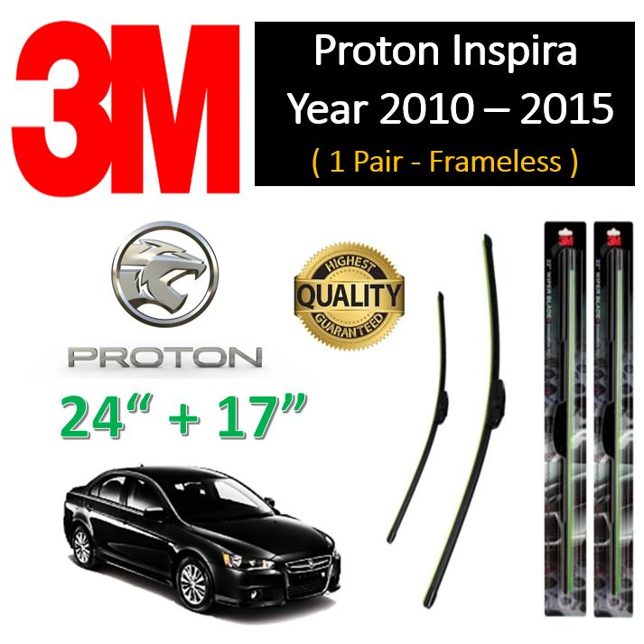 3M Frameless Wiper Blades 24 17 Proton Inspira Year 2010