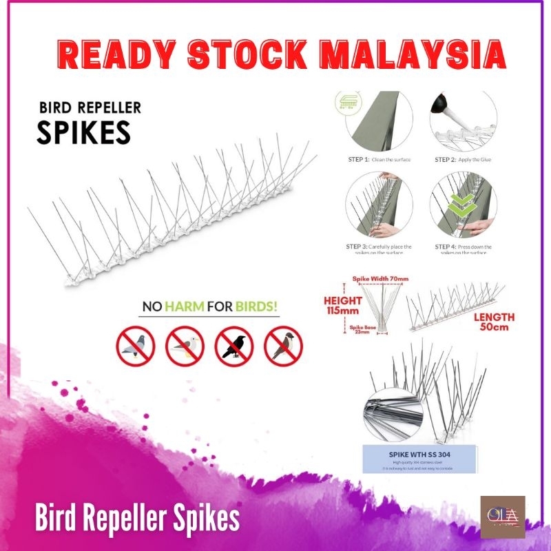 Ready Stock Cm Stainless Steel Spikes Bird And Pigeon Spikes