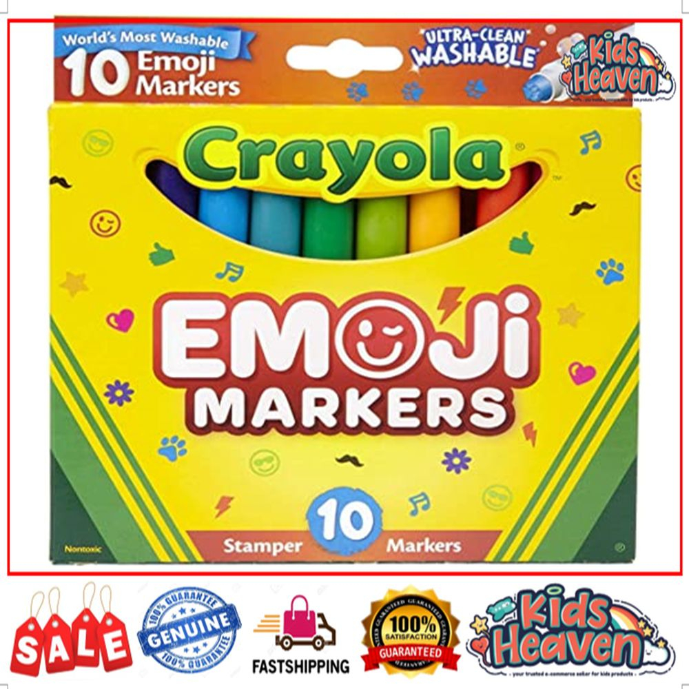 Crayola Ultra Clean Washable Emoji Stamper Markers 10 Counts 100 0