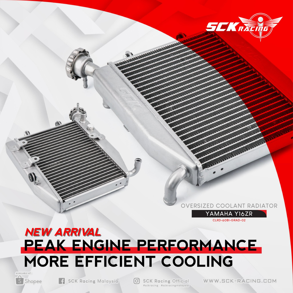 SCK RACING Y16 Big Capacity Radiator 600ml Racing Spec Big Radiator