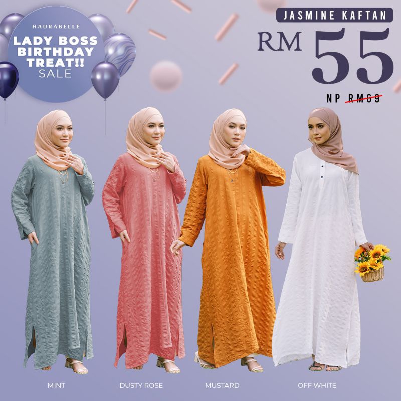 Ready Stock Jasmine Kaftan By Haurabelle Shopee Malaysia