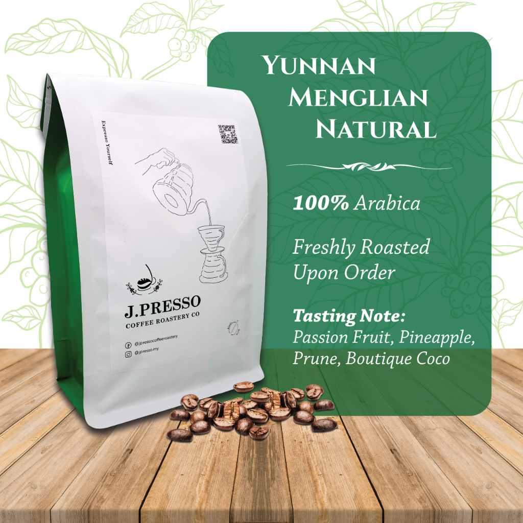 Jpresso Coffee Bean Yunnan Washed Genuine Arabica Single Origin Biji