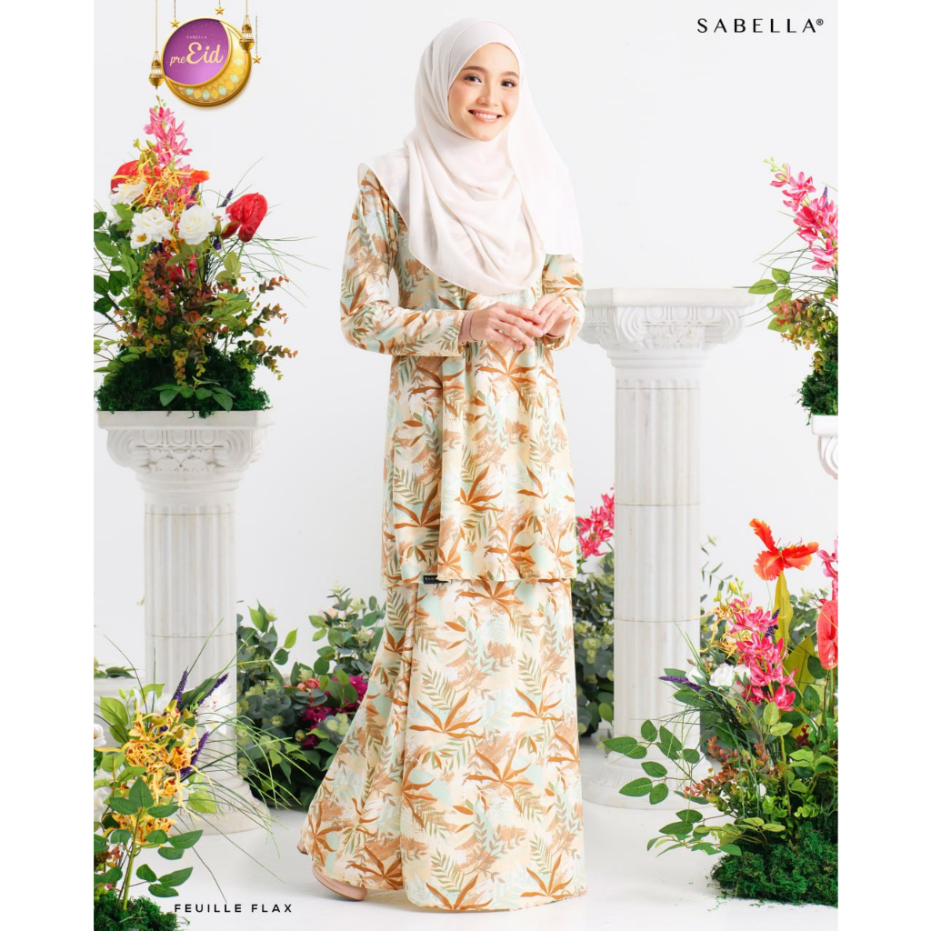 Sabella Kurung Printed Queeny Queen Ready Stock Baju Moden Ironless